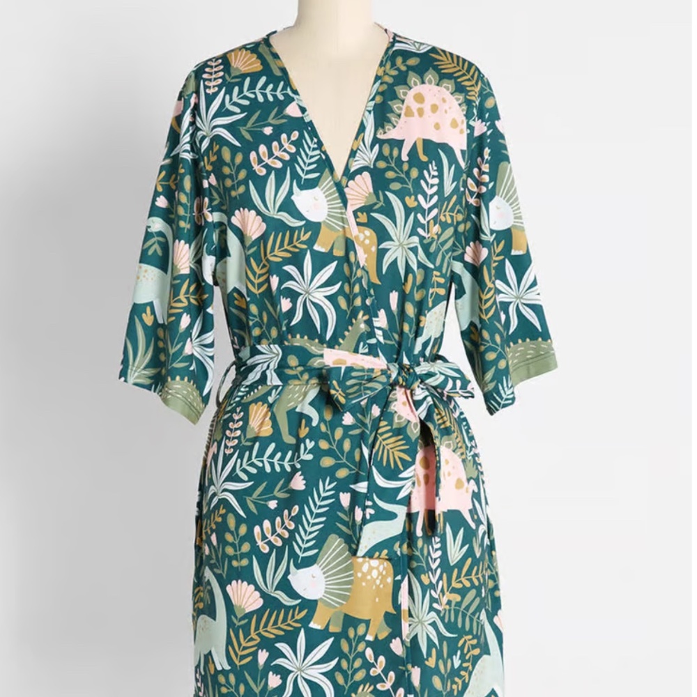 Dino Grove Lounging Robe from Modcloth Size Small